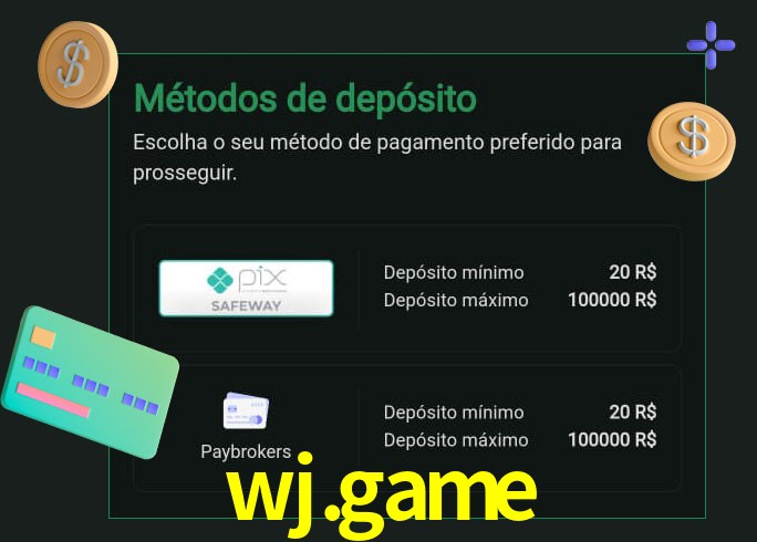 O cassino wj.game oferece uma grande variedade de métodos de pagamento